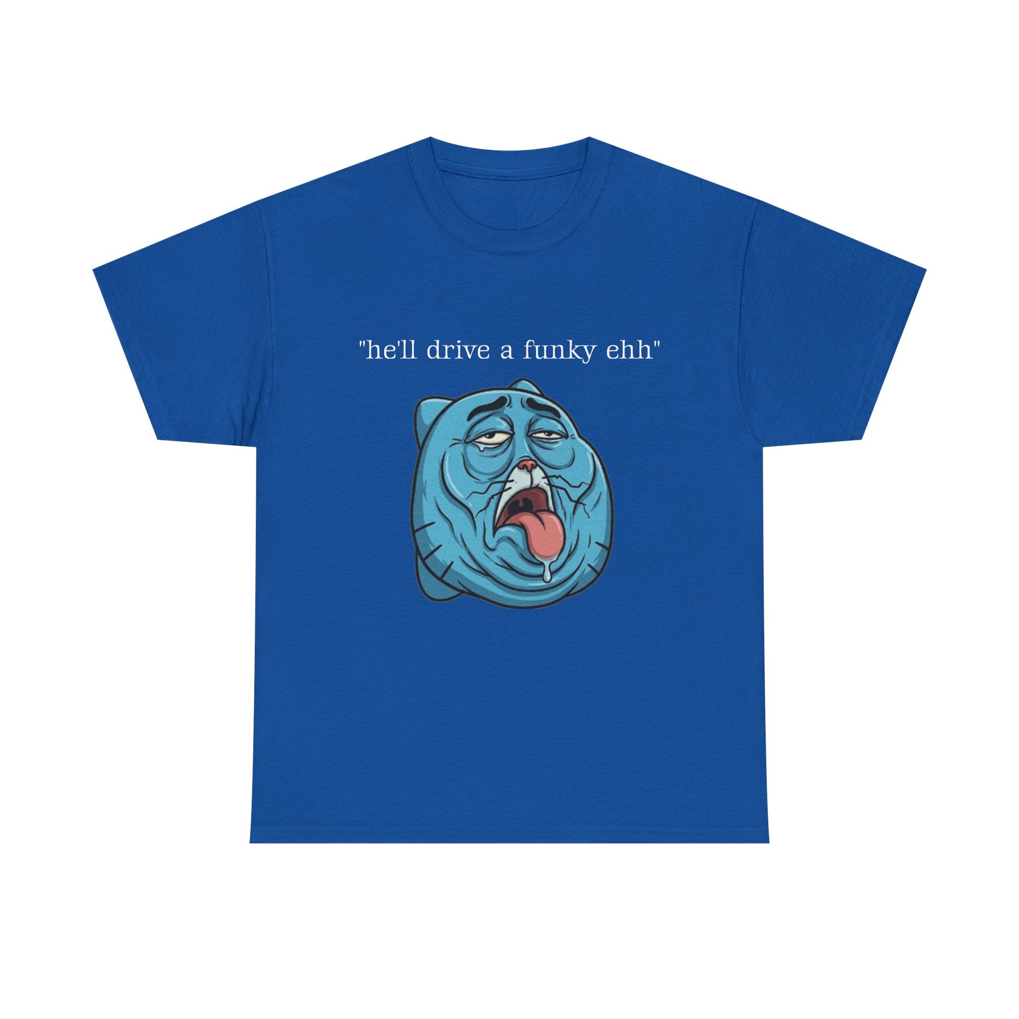 funky ehh blue cat t-shirt