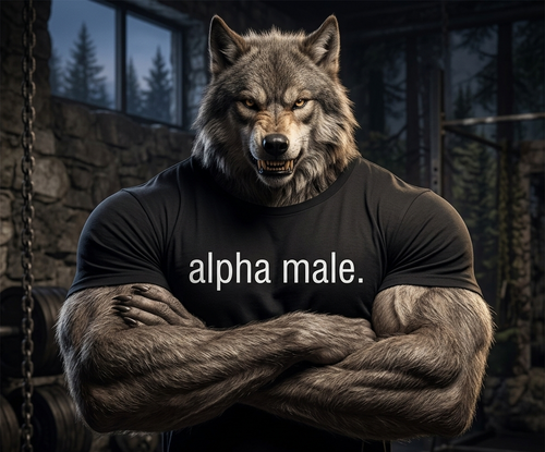 "alpha male." t-shirt